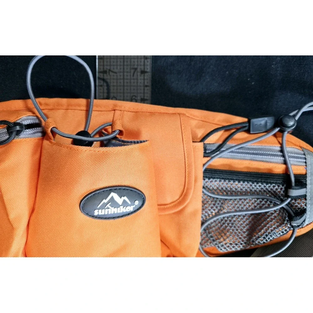 Sunhiker Fanny Pack Waist Pack Orange Multi Pockets Zip Hiking Walking‎ Running